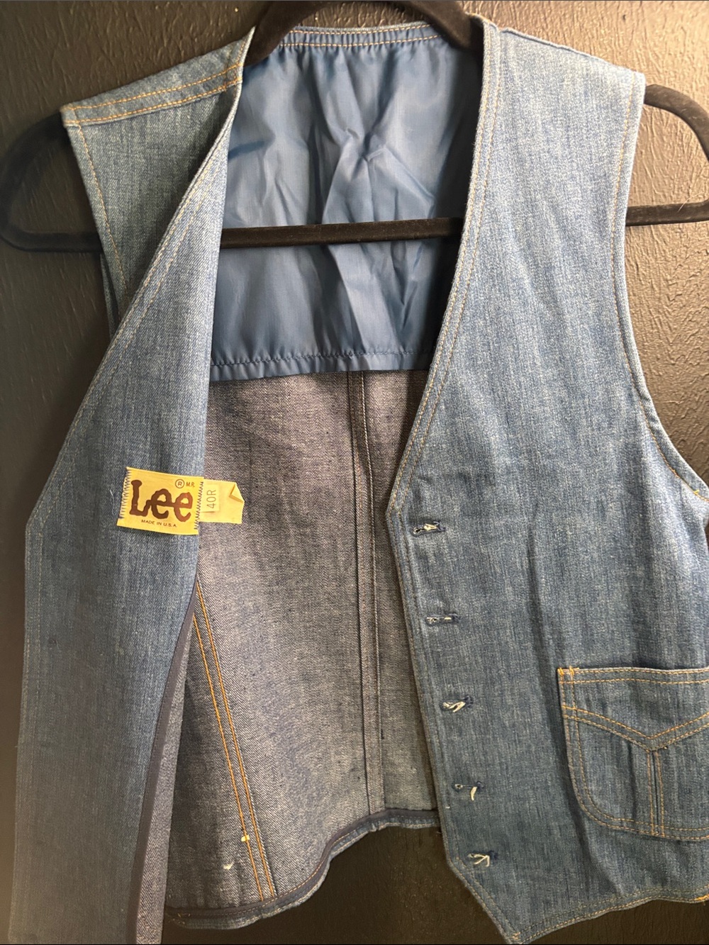 Lee Men's Denim Vest in Light Blue